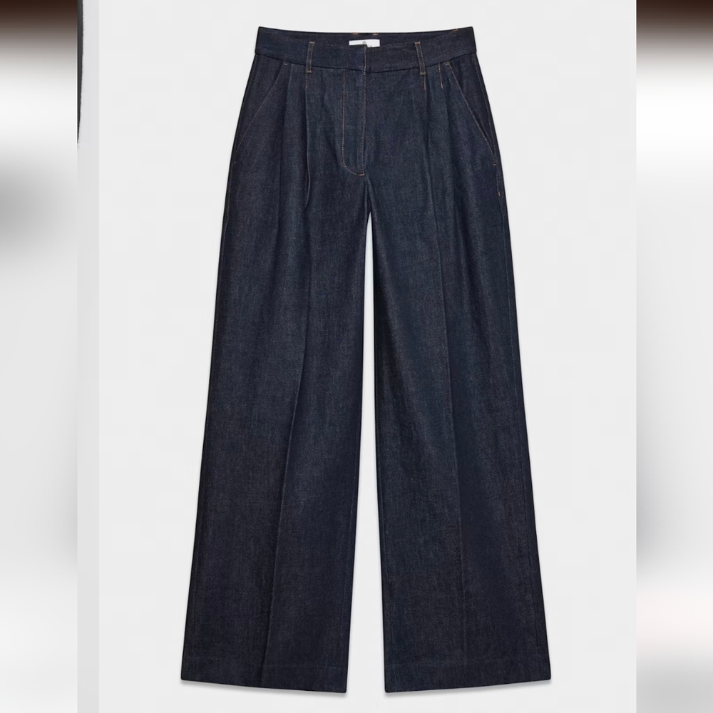 Aritzia Babaton Pleated Wide Leg Trouser Jean size 4